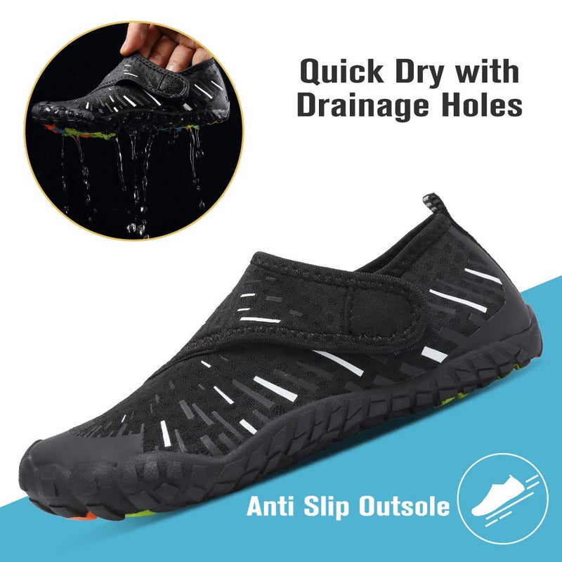 CIOR Boys & Girls Water Shoes Sports Aqua Athletic Sneakers Lightweight Sport Shoes(Toddler/Little Kid/Big Kid) U1ELJSX011-Blk.white-27 - Image 4